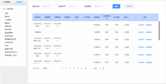 智慧水厂系统设备资产管理